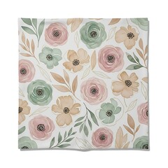Soft Botanical Watercolor Hijab Pattern with Pastel Florals
