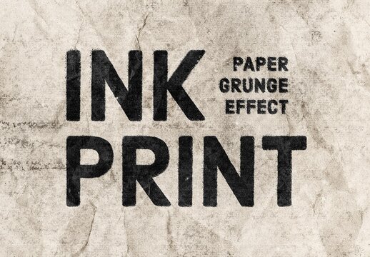 Grunge Ink Print Effect Mockup
