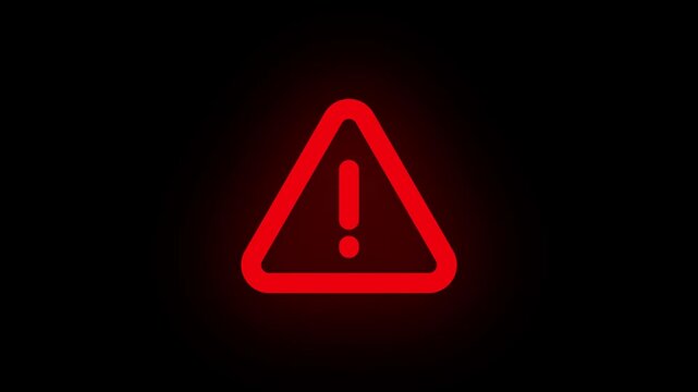 Animated exclamation mark warning icon. Bright alert symbol for caution, danger, or system notifications. Perfect for UI, apps, and safety designs.