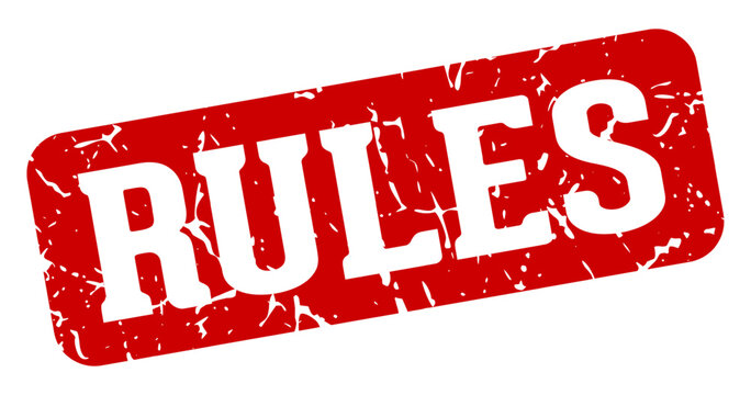 rules rectangular sign. rules stamp