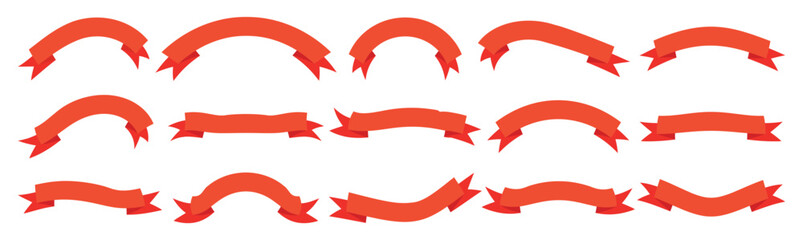 Collection of flat ribbon banners for graphic design and decoration - Set of flat design ribbon icon,  Swirling Ribbons vector illustration