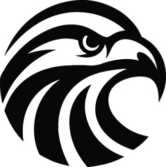 Black eagle head logo illustration vector design for tattoo or mascot symbol