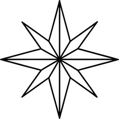 Obraz premium Geometric 8-Pointed Starburst Design with Sharp Angles and Radial Symmetry