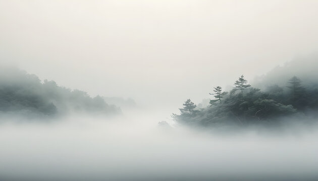 Minimal soft fog gradient with muted natural tones and a calming Japanese wabi-sabi aesthetic. A serene misty abstraction ideal for zen backgrounds, wellness branding, spa visuals, meditation themes, 