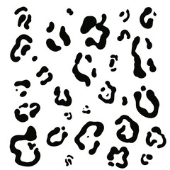 Seamless Black And White Leopard Print Pattern Background Illustration