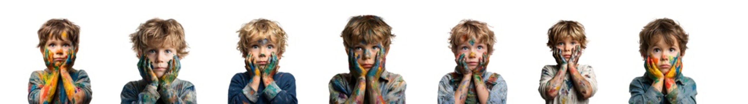 Group of diverse young people with hands covering mouths in surprise or shock.