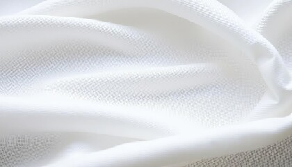 Crisp, subtly textured white linen fabric, close-up showing weave detail, macro, creased