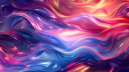 Abstract flowing waves of blue pink and gold creating a dynamic and colorful background design art