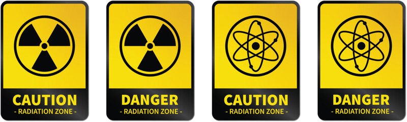 Fototapeta premium Radiation Hazard Warning Signs – Caution and Danger Vector Set