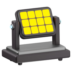 3D solar panel icon. 3D icon render of solar panel with transparent background.