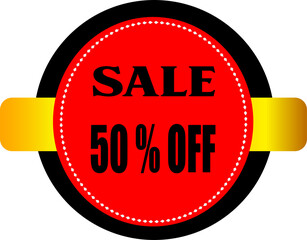 Fifty percent off sale promotion banner for retail marketing and advertising campaign design element