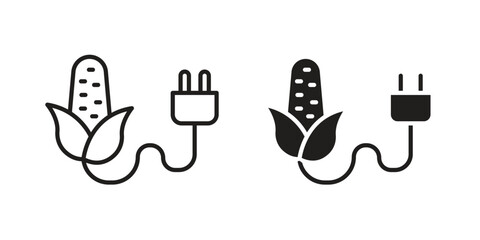 Biomass energy icon logo design element. minimalist style icons