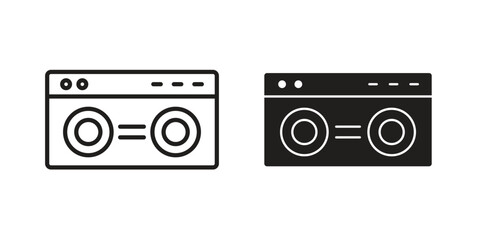 Boombox icon logo design element. minimalist style icons © Raj