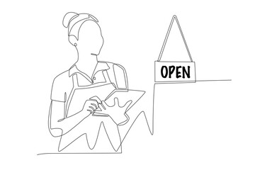 Cafes business concept one-line drawing