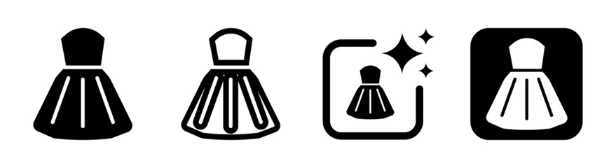 Frock icon illustration representing women’s dress and fashion style for gala events in elegant transparent PNG vector design