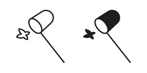 Butterfly catcher icon logo design element. minimalist style icons