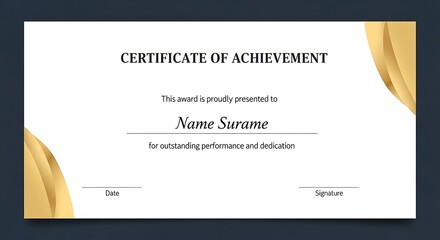 Elegant Certificate of Achievement Design for Recognition and Awards.