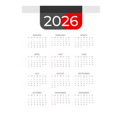 2026 calendar set design vector background 10
