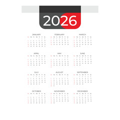 2026 calendar set design vector background 10