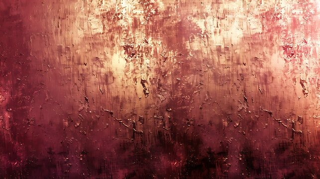 Abstract art featuring textured surface with shades of red and gold in a vertical pattern