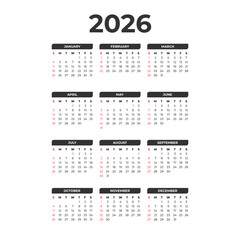 2026 calendar set design vector background 06