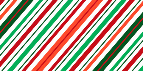 Peppermint candy cane Christmas background, diagonal stripes print seamless pattern.