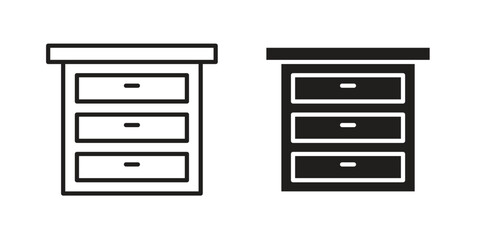 Chest of drawers icon logo design element. minimalist style icons
