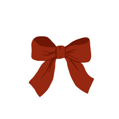 Vintage Christmas ribbon bows collection, cozy handmade festive gift decorations, red and pink holiday bows, nostalgic whimsical winter illustration, retro xmas aesthetic vector art