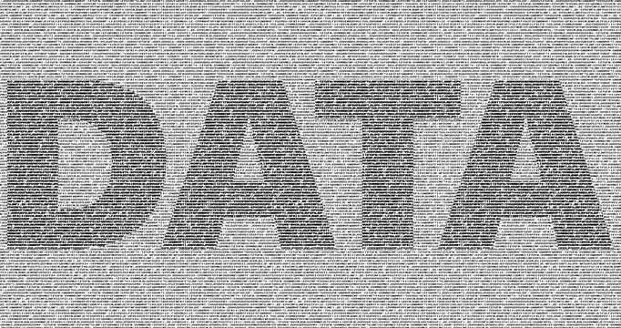 Looping &ldquo;Data&rdquo; Motion Design Art Animation. ideal for data-driven presentations and analytics.
