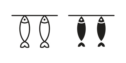 Dried fish icon logo design element. minimalist style icons