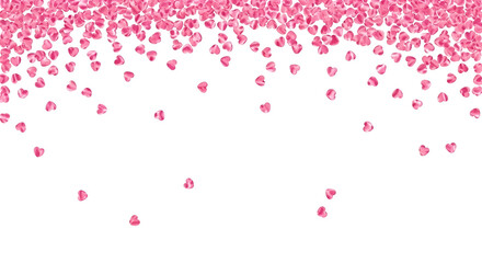 Romantic Design of Falling Rose Heart Petals on Black Perfect for Love Backgrounds and Valentine's Day Themed Projects Decorative Rose Heart Petal Shower Element Ideal for Wedding and Anniversary