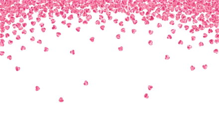 Romantic Design of Falling Rose Heart Petals on Black Perfect for Love Backgrounds and Valentine's Day Themed Projects Decorative Rose Heart Petal Shower Element Ideal for Wedding and Anniversary