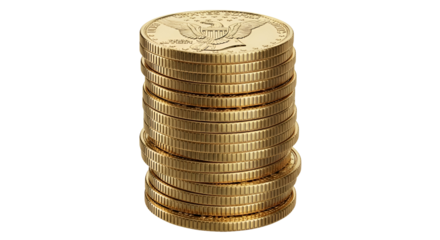 Golden Currency Stack Wealth Accumulation Concept Stacked Coins Tower Financial Savings Investment Growth Shiny Round Money Prosperity Metallic Currency Reserves Treasure Currency Wealth