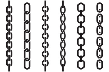 Obraz premium Set of various chain border designs | Link chain collection Chain silhouette, Chain vector clipart, Metal chain silhouette, Metal chain, Silhouette of chain, Chain vector bundle. Child s Swing Set
