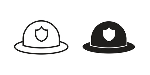 Firefighter helmet icon logo design element. minimalist style icons
