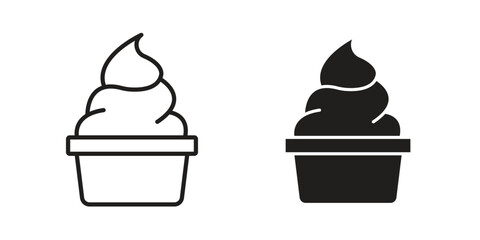 Frozen yogurt icon logo design element. minimalist style icons
