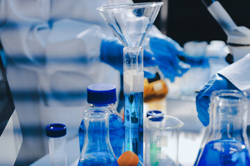 Researchers working in the clinical laboratory