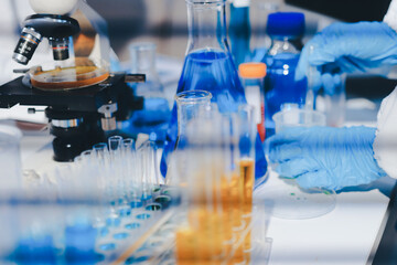 Researchers working in the clinical laboratory