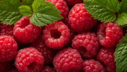 Crimson Delight. A Collection of Round, Textured Forms with Green Leafy Accents.