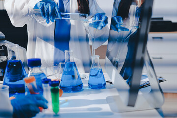 Researchers working in the clinical laboratory