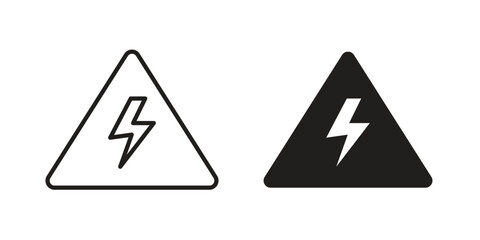 High voltage icon logo design element. minimalist style icons
