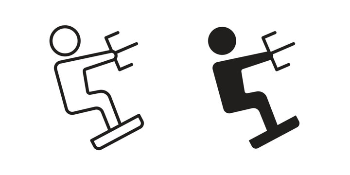Kitesurf sign icon logo design element. minimalist style icons