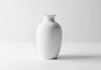 Elegant White Vase on Clean Background Exemplifying Home Decor and Floral Design with Smooth Ceramic Texture and Contemporary Style