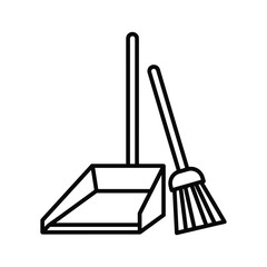 Illustration of a dustpan and broom, essential tools for cleaning and maintaining hygiene