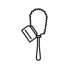 Illustration of a duster and a bucket cleaning equipment for housework