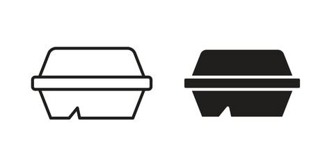 Lunch box icon logo design element. minimalist style icons