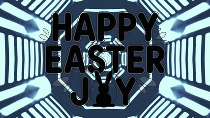 Colorful tunnel video loop creates an immersive experience with joyful Easter theme graphics and seamless motion effects for screensavers