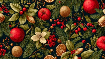 Christmas Vintage seamless pattern