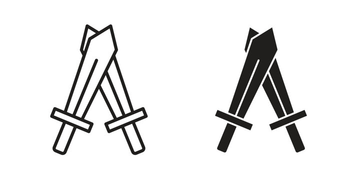 Role playing game icon logo design element. minimalist style icons