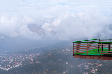Observation terrace built on a high area